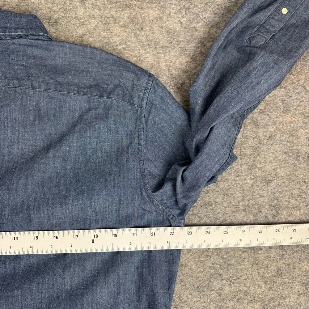 Banana Republic Slim Fit Indigo Chambray Shirt Button Up Blue Mens Large L